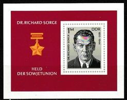 DDR 1976 MiNr.2115 Bl.44 ** Postfr. Dr. Richard Sorge ( A3668 ) Günstige Versandkosten - 1971-1980