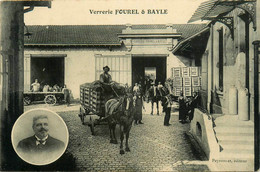 Lyon * Intérieur De La Verrerie FOUREL Et BAYLE * Usine Industrie Verre Verres Verrier * Attelage * Voir Cachet Au Dos - Autres & Non Classés