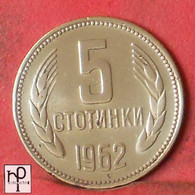 BULGARIA 5 STOTINKI 1962 -    KM# 61 - (Nº45556) - Bulgarie