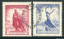 CZECHOSLOVAKIA 1952 National Philatelic Exhibition, Bratislava Singles Ex Block Used.  Michel 766-67 - Used Stamps