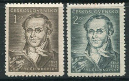 CZECHOSLOVAKIA 1952 Celakovsky Centenary MNH / **.  Michel 753-54 - Neufs