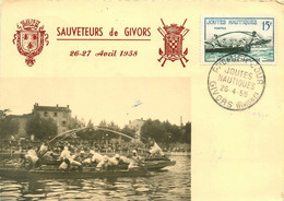 Givors * Les Sauveteurs De La Commune * Les Joutes Nautiques * 26 27 Avril 1958 * Voir Cachet Au Dos * 196ème Société - Givors