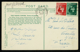 GREAT BRETAIN KE VIII Edouard Affranchissement Composé Au Tarif Vers France Sur CP BRADFORD 25.III.37 - Storia Postale