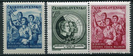 CZECHOSLOVAKIA 1952 International Youth Week  MNH / **.  Michel 712-14 - Unused Stamps