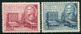 CZECHOSLOVAKIA 1952 Social Democratic Party Conference MNH / **.  Michel 703-04 - Nuevos