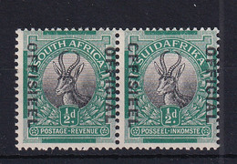 South Africa: 1929/31   Official - Springbok   SG O7    ½d  ['C' For 'O' In OVPT    MH Pair - Servizio