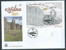 ESPAGNE SPANIEN SPAIN ESPAÑA 2021 M/S STAMPSHOW EXFILNA 2021 LUGO FDC ED HB-5529 MI B5580 YT F5285 SC SH4569 SG MS5529 - Gebraucht