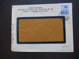 Jugoslawien 1941 OKW Zensurbeleg Zensurstreifen Geöffnet Umschlag Jugoslavenska Destilacija Drva D.D. Teslic - Covers & Documents