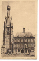 59 -  Solre Le Chateau - Hôtel De Ville Et Eglise Des XV E Et XVI E Siècle  - ** CPA - Vierge **  * Automobile * - Solre Le Chateau