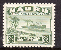 Nauru 1937-48 Australian Mandate Shiny Paper 2/6d Grey-green, MNH, SG 37B (BP) - Nauru