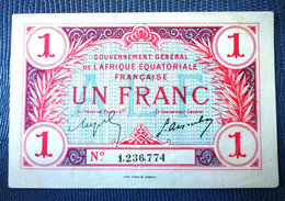 ️ HIGH GRADE ️ French Equatorial Africa 1 Franc 1917  P-2a - Other - Africa