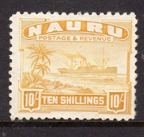 Nauru 1937-48 Australian Mandate Shiny Paper 10/- Yellow, MNH, SG 39B (BP) - Nauru