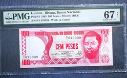 ️ Highest Grading ️ Guinea Bissau 100 Pesos 1983  P-6  PMG 67 ️ GEM UNC EPQ ️ - Guinee-Bissau