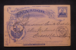 SALVADOR - Entier Postal De San Salvador Pour La France En 1897 Via New York - L 109520 - El Salvador