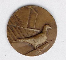 Ancienne Medaille Old Medal 1928 Bronze Brons Pigeon Duif CRA Colombophile Paloma A. Matthijssens - Autres & Non Classés