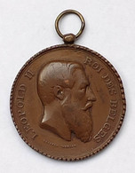 Ancienne Medaille Old Medal Koning King Roi Leopold II Veurne Furnes Societe D'Agriculture Et D'Horticulture - Gemeentepenningen