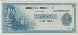 FRENCH INDO CHINA 1945  SPECIMEN "VIETNAM CAMBODIA LAOS"  100 PIASTRES  PICK  78  VF - Indochina