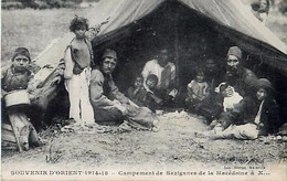 Cpa Souvenir D' Orient 1914-18 Campement De Saziganes ( Tsiganes) De La Macédoine à X... - Griechenland