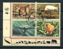 RC 21581 NATIONS UNIES GENEVE COTE 9,60€ N° 265 / 268 FAUNE PROTECTION DE LA NATURE BLOC DE 4 OBLITÉRÉ - Used Stamps