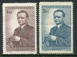 CZECHOSLOVAKIA 1951 Jilemnicky Birth Anniversary MNH / **.  Michel 699-700 - Nuovi