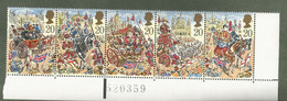 800ème Anniversaire De La Charge De Lord Maire De Londres (1989) Bande De 5 Timbres 1410 à 1414** - Fogli Completi