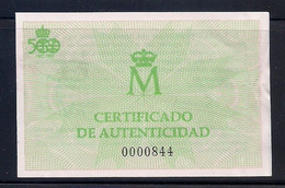 ESPAÑA 1992 - CERTIFICADO PARA LA MONEDA DE 5000 PESETAS DE PLATA DEL QUINTO CENTENARIO - SERIE IV - Andere & Zonder Classificatie