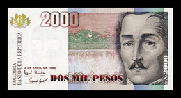 Colombia 2000 Pesos Francisco De Paula Santander 1996 Pick 445a SC UNC - Colombia