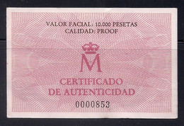 ESPAÑA 1990 - CERTIFICADO PARA LA MONEDA DE 10000 PESETAS DE ORO - JJOO BARCELONA 92 - SERIE I - Other & Unclassified