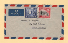 Chypre - Limassol - 1954 - Par Avion Destination France - Chipre (...-1960)