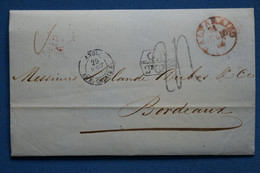 AE 6  CHILE  BELLE  LETTRE RARE 18 07 1866   PANAMA  INGLATERRA  VALPARAISO POUR BORDEAUX FRANCE  +  + AFF. INTERESSANT - Cile