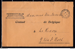Brief Van Ste Adresse Poste Belge Belgische Post Naar Le Havre Gouvernement Belge - Storia Postale