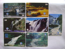 BRAZIL / BRASIL - 12 PHONE CARDS "QUEDAS D'AGUA / WATER FALLS", VARIOUS OPERATORS 1998 TO 2000 - Landschaften