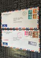 (6 A 26) Hong Kong Covers Posted To Australia (2 Covers) 1 Registered - Brieven En Documenten