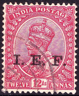 INDIA I.E.F. 1914 KGV 12a Carmine-Lake SGE11 Used - 1911-35 King George V