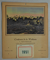 Calendrier Mural 1951 - Confiserie De La Wallonie - F. Cado-Demeure, Wanfercée-Baulet - Big : 1941-60