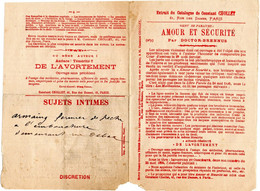 Rare Pub Sur Le Sujet De L'AVORTEMENT  & Extrait Du Catalogue De Constant Chollet Ect.. - Werbung