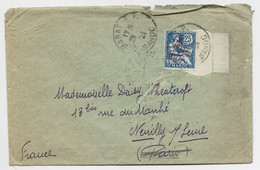 MAROC 25C MOUCHON LETTRE ENVELOPPE A TROU RABAT RP 1921 RARE - Storia Postale