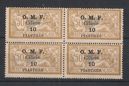 CILICIE - 1920 - N°Yv. 95 - Type Merson 10pi Sur 50f - Bloc De 4 - Neuf Luxe ** / MNH / Postfrisch - Unused Stamps