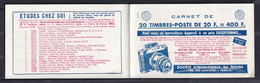 Publicité - YT Couverture Du Carnet (vide) 1011Bb-C23 Marianne DeMuller 20F Bleu Type I 400F Série 7-57 (Maury : CA 327) - Sonstige & Ohne Zuordnung