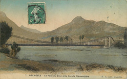 GRENOBLE LE PONT DU DRAC ET LE COL DE CLEMENCIERE CARTE COLORISEE - Grenoble