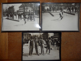 (40)    Lot De 3 Photos Jeu De Boules 1938 (12,5 X 9 Cms) - Deportes