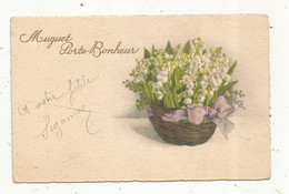 JC, Cp, Fleurs ,MUGUET PORTE-BONHEUR , écrite 1923 - Fleurs