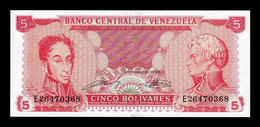 Venezuela 5 Bolívares 1989 Pick 70b 8 Digit Serial SC UNC - Venezuela