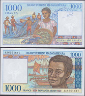 MADAGASCAR - 1000 Francs / 200 Ariary ND (1994) P#76a Banknote - Edelweiss Coins - Madagascar