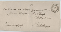 PRUSSIA  1863 Letter Without Stamp, MAGDEBURG BAHNH. (train Station) Cancel To ZEITZ - Preussen