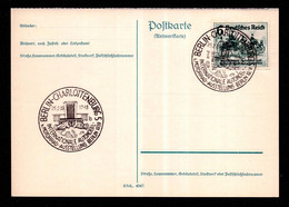 DR Antwort-Postkarte BERLIN-CHARLOTTENBURG - 25.2.39 - Mi.686 - Internationale Automobil- U. Motorrad-Ausstellung Berlin - Lettres & Documents