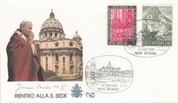 VATICAN 1985 RETOUR PAPE JEAN PAUL II - Maschinenstempel (EMA)