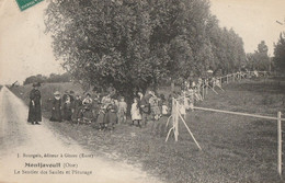 CARTE POSTALE ORIGINALE ANCIENNE : MONTJAVOULT LE SENTIER DES SAULES ET PATURAGE ANIMEE OISE (60) - Montjavoult