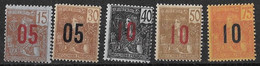 ⭐  Indochine - N° YT N° 60 à 64 ** - Neuf Sans Charnière - 1912 ⭐ - Unused Stamps