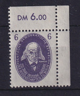 DDR 1950 Theodor Mommsen Mi.-Nr. 263 Eckrandstück OR Postfrisch ** - Unclassified
